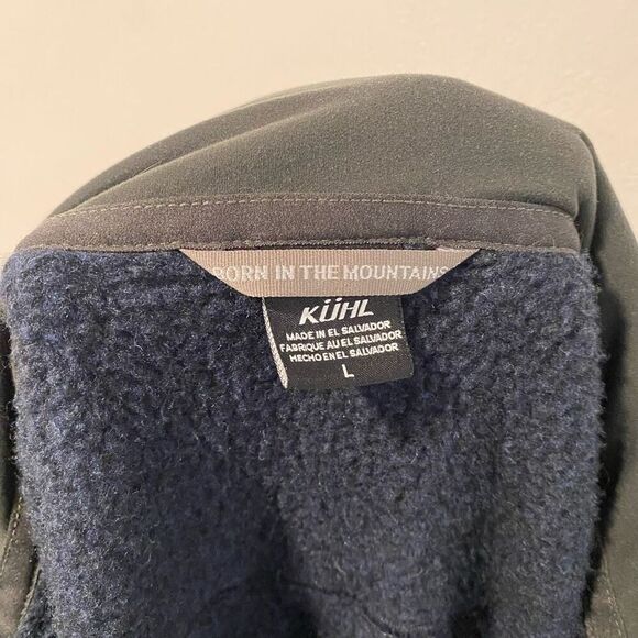 KÜHL Men’s Large Navy Blue Quarter Zip Fleece Pullover Jacket – Outdoor Hiking W - Picture 3 of 5